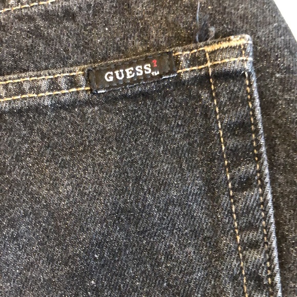 Guess black denim straight leg jeans